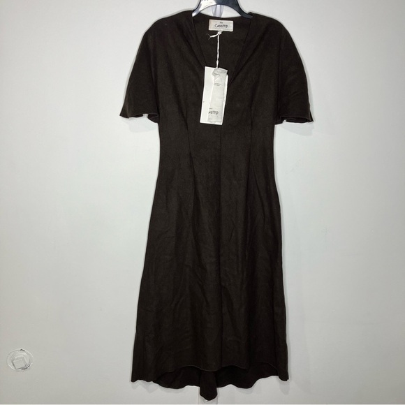 MNG committed collection recycled wool dress midi dress brown new size 6 - Picture 5 of 14